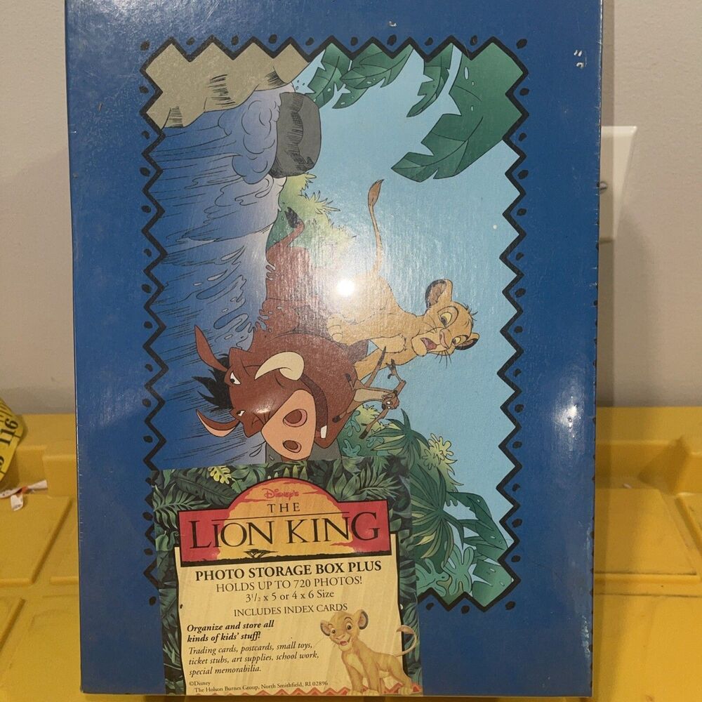 New THE LION KIING PHOTO STORAGE BOX PLUS WITH INDEX CARDS Vintage Hard To Find